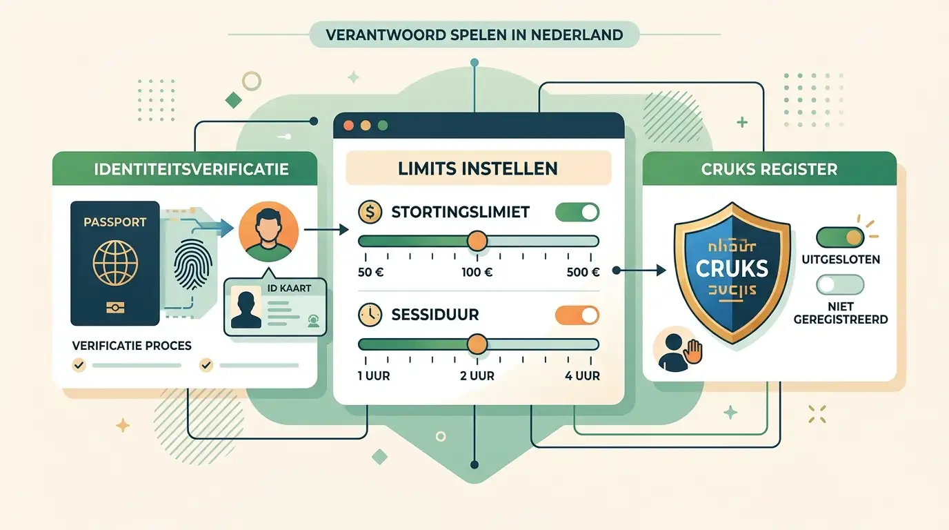 Dashboard met limieten, identiteitscontrole en rustige beschermingssignalen